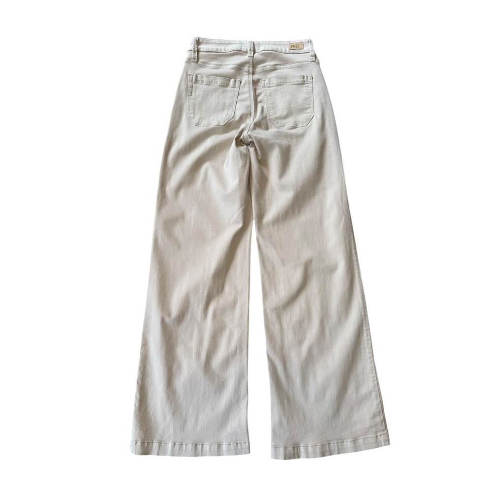 Paige Genesee High Rise Wide Leg Jeans Sandie Beige Tan Size 4 26 8738C67-643 - Picture 2 of 7
